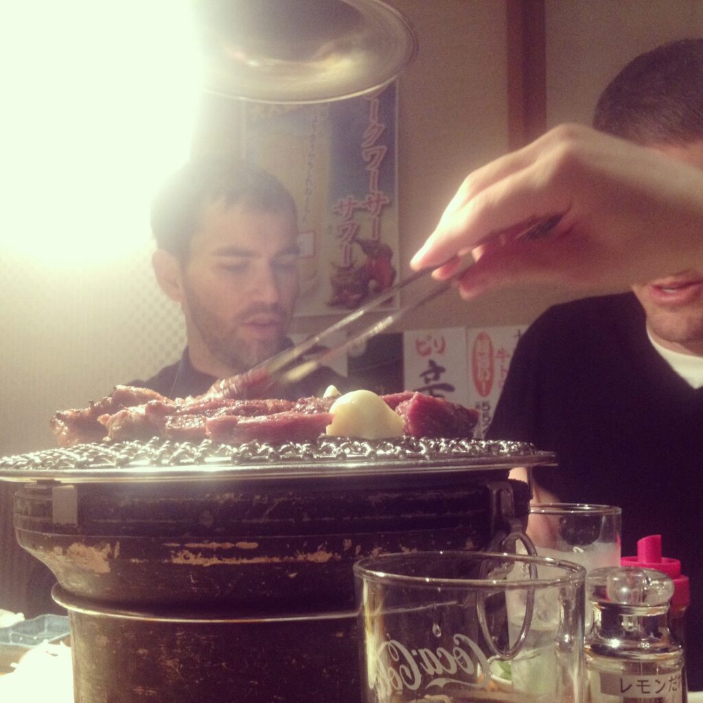 Nate enjoying his yakiniku meal.