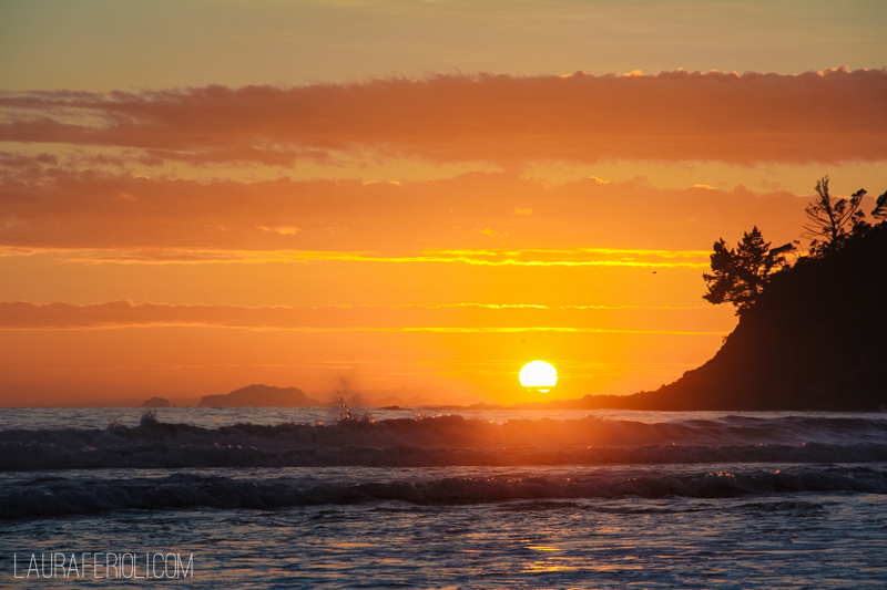 hot water beach sunrise