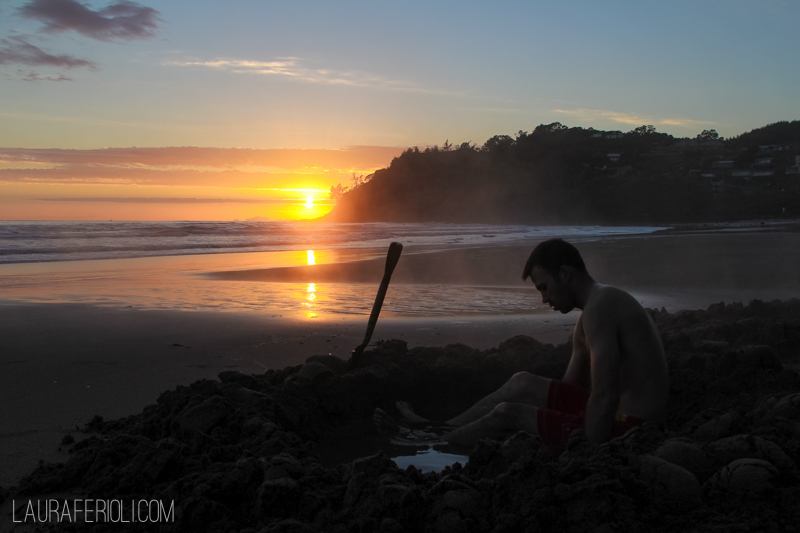 digging at hot water beach