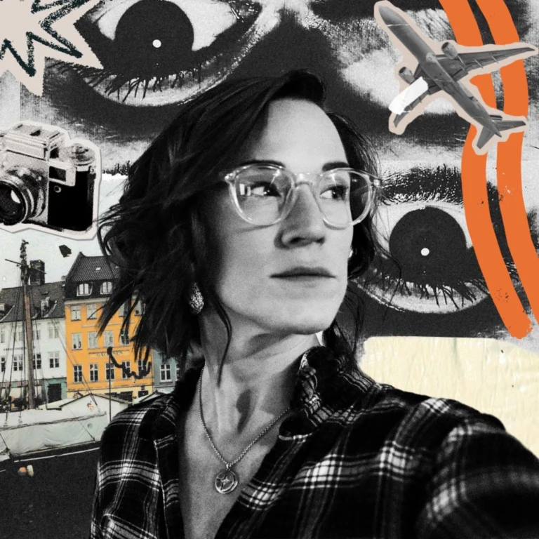 Laura Ferioli collage-style self portrait